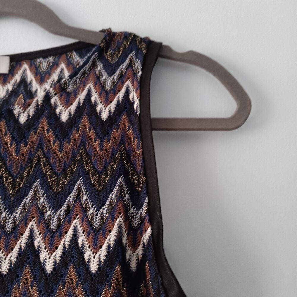 NWT Anthropologie Eri + Ali Metallic Chevron Top Sz S - Picture 4 of 8